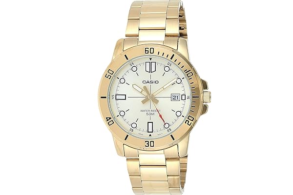 casio 卡西欧 mtp-vd01g-9ev 男式 enticer 金色调不锈钢金色表盘休闲