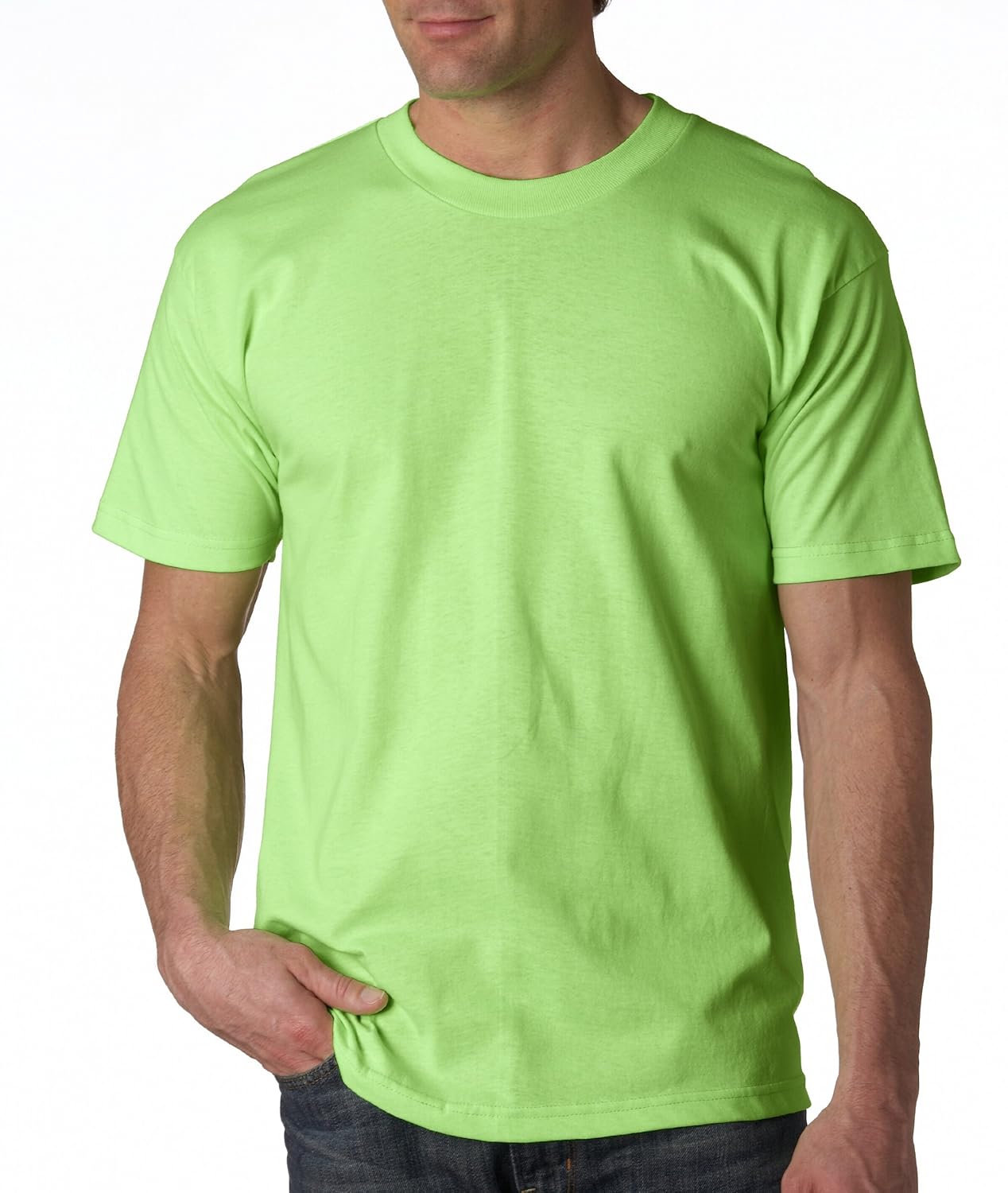 short sleeve t-shirt, color: lime green, size: xx-large