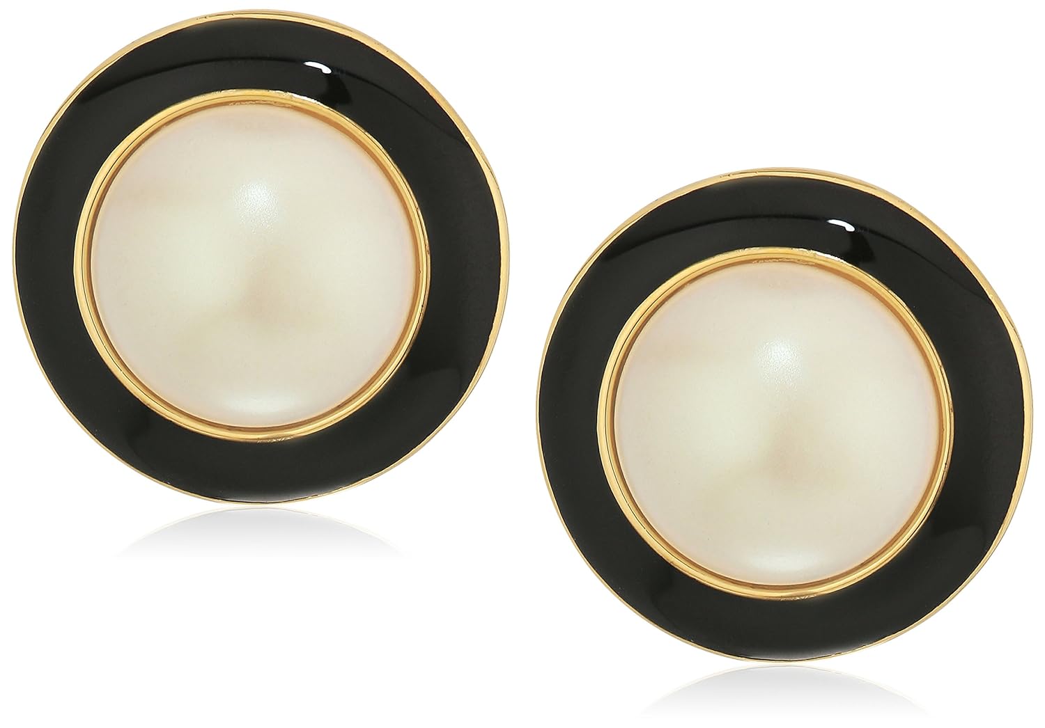 carolee 珍珠 cab 金夹式耳环