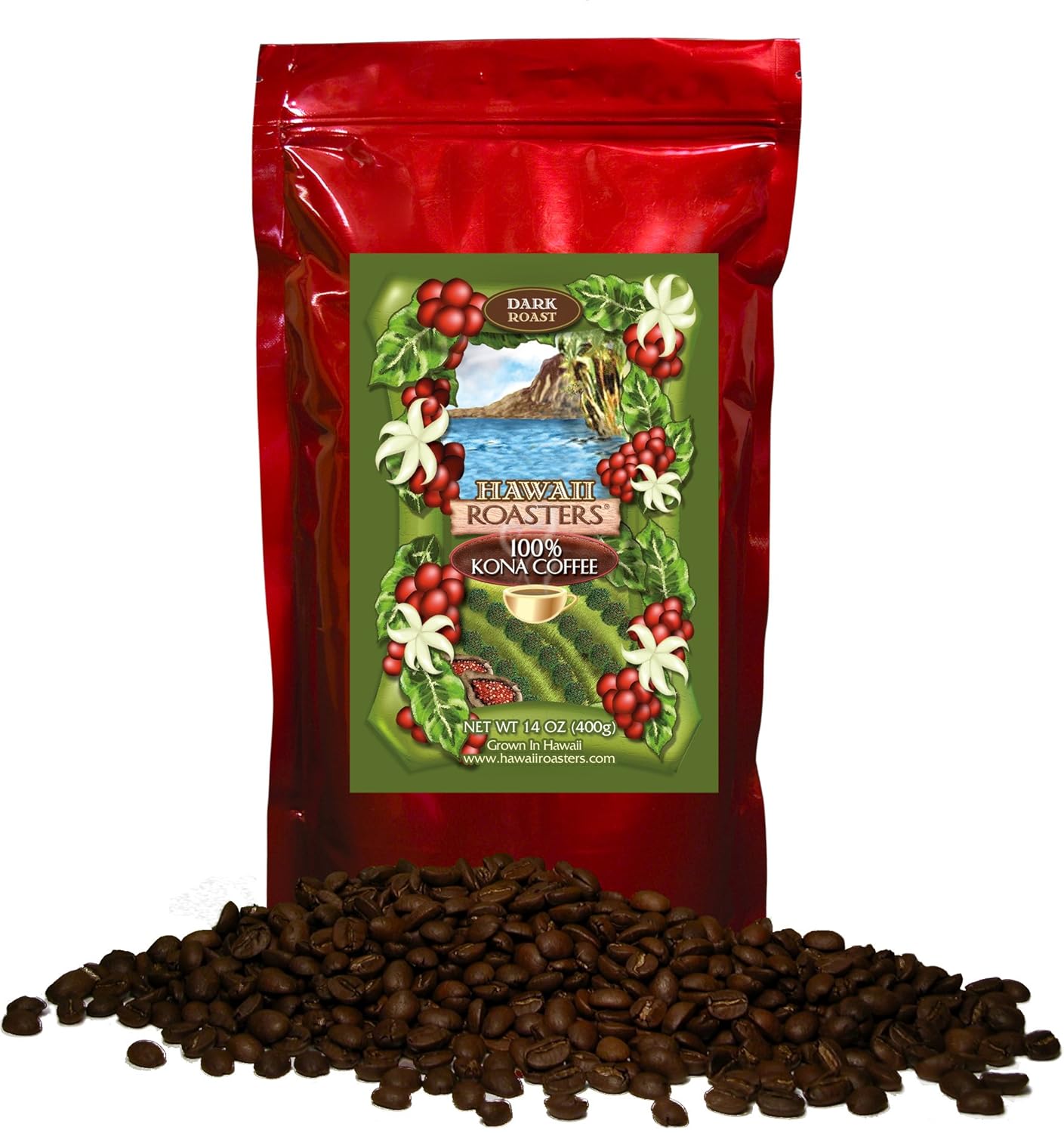 hawaii roasters *** kona coffee, dark roast, whole bean, 14