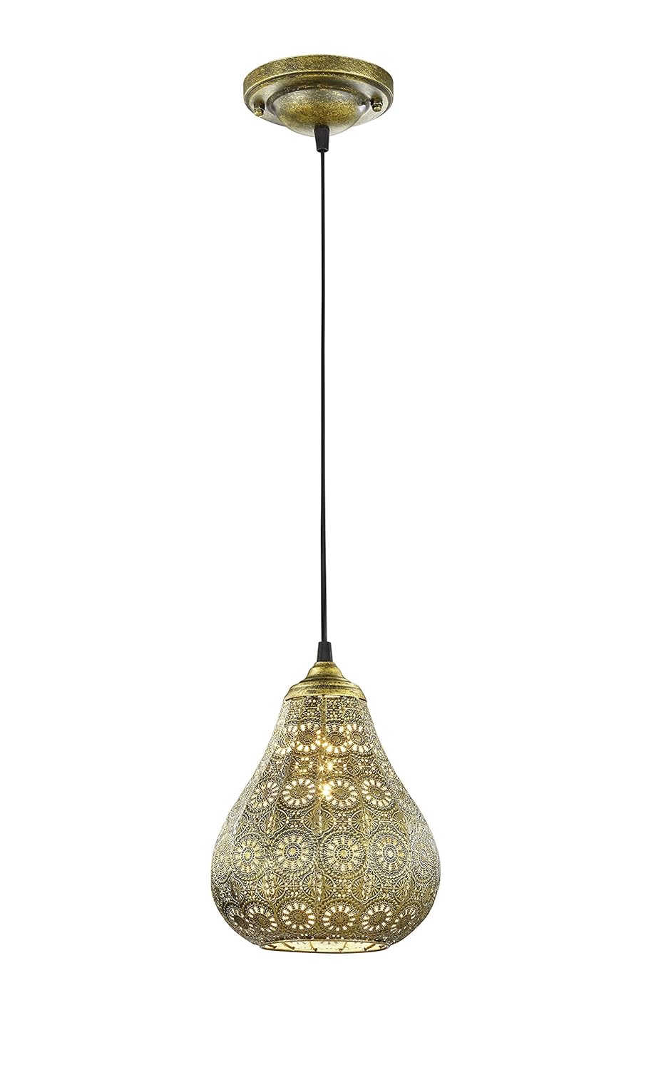 trio leuchten 吊灯 茉莉花 金属灯罩 复古黄铜色 altmessing