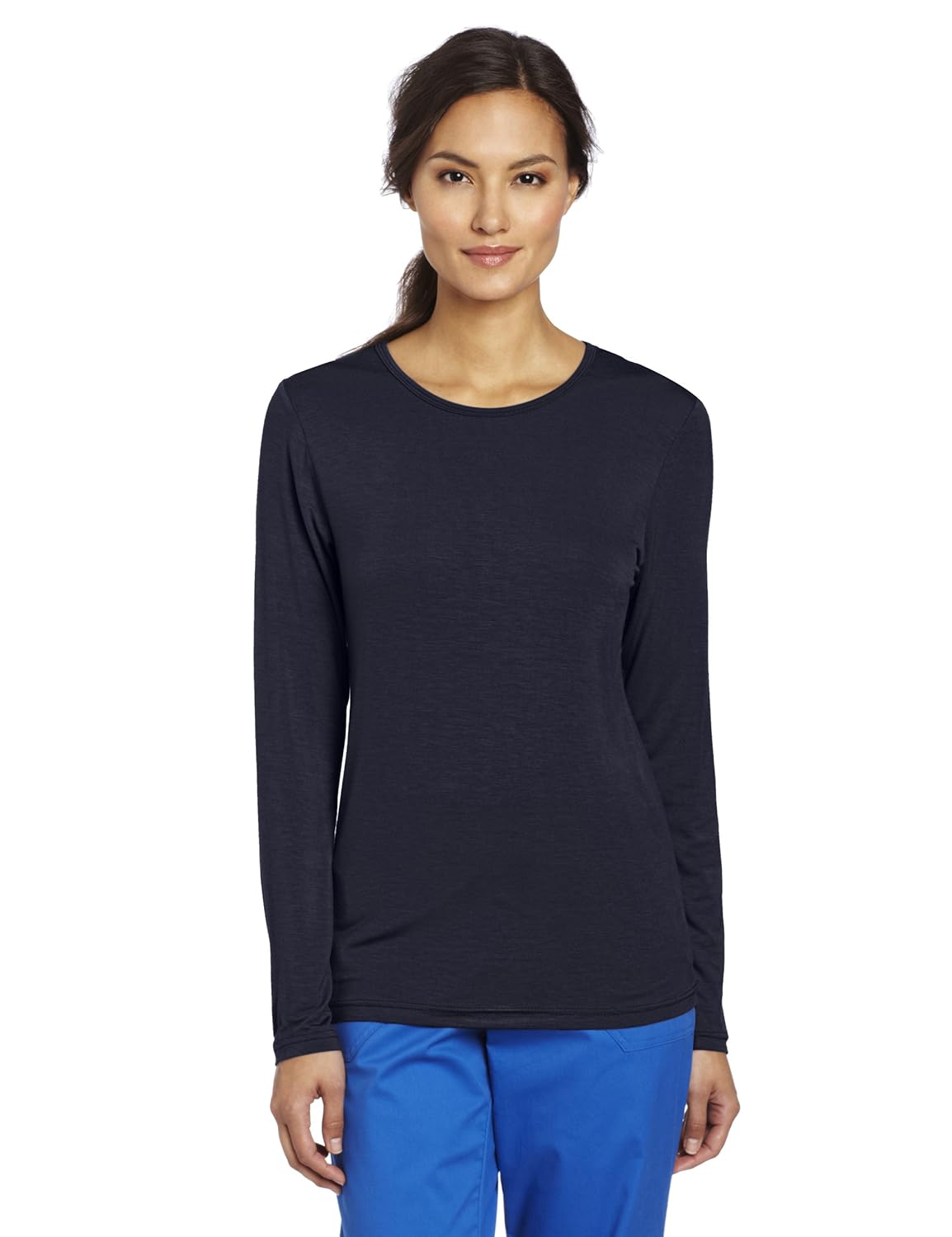 wonderwink 女式 scrubs 丝滑长袖 t 恤