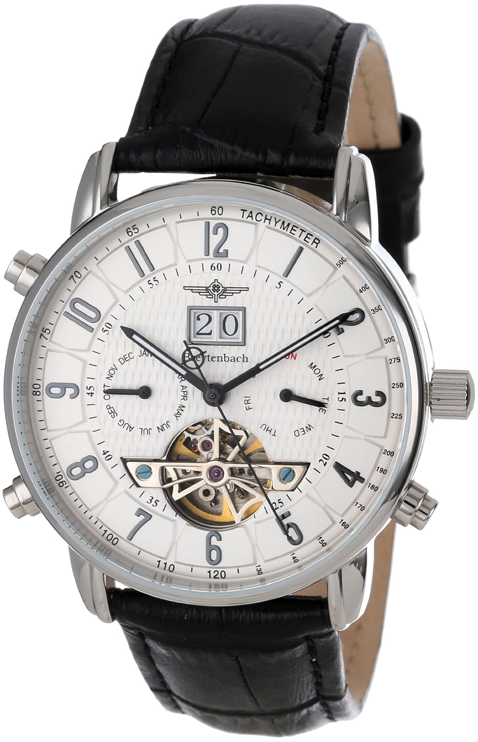 breytenbach mens bb7745si classic analog enamel bezel watch