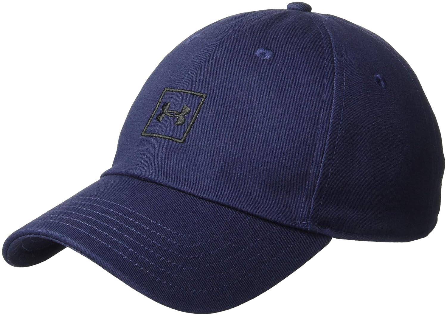 under armour mens washed cotton cap, midnight navy/black, one