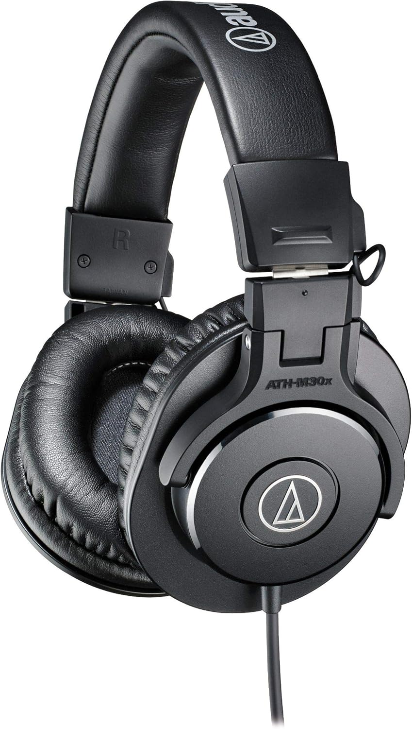 audio technica 铁三角 ath-m30x 专业工作室监听耳机,黑色