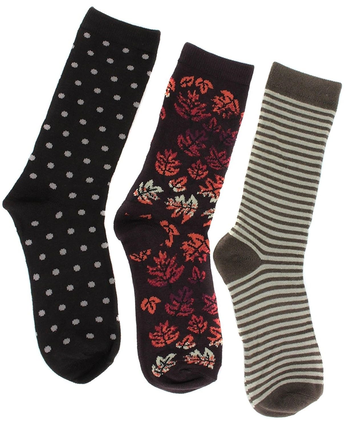 bamboo 女式混色船袜(3 双)秋季叶 均码