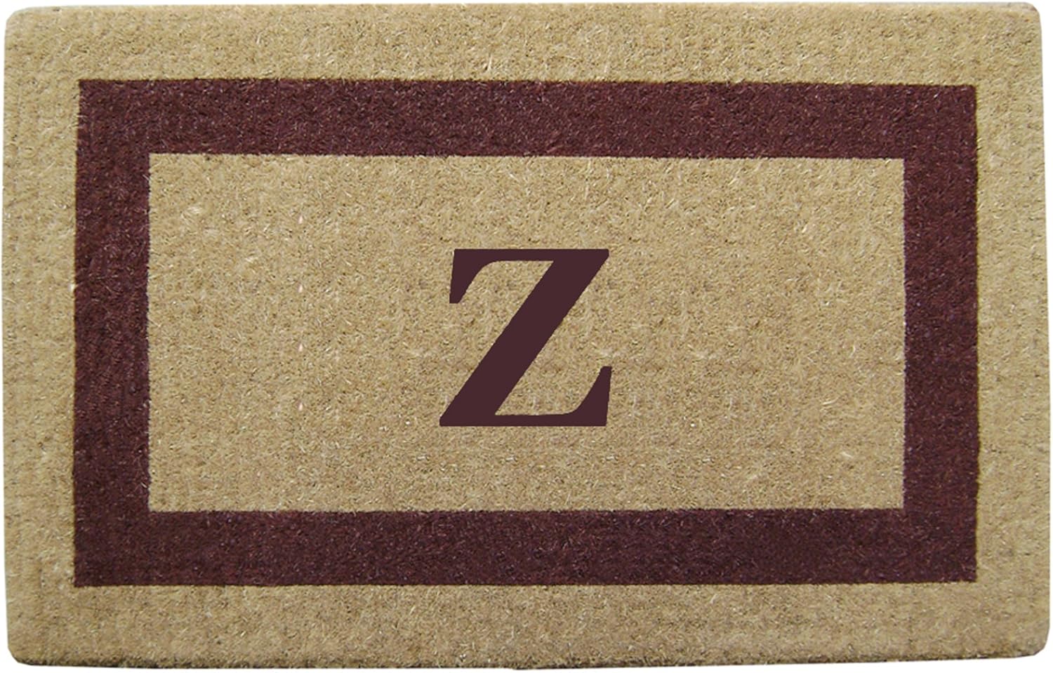 nedia home monogrammed z 单相框重型椰子门垫 棕