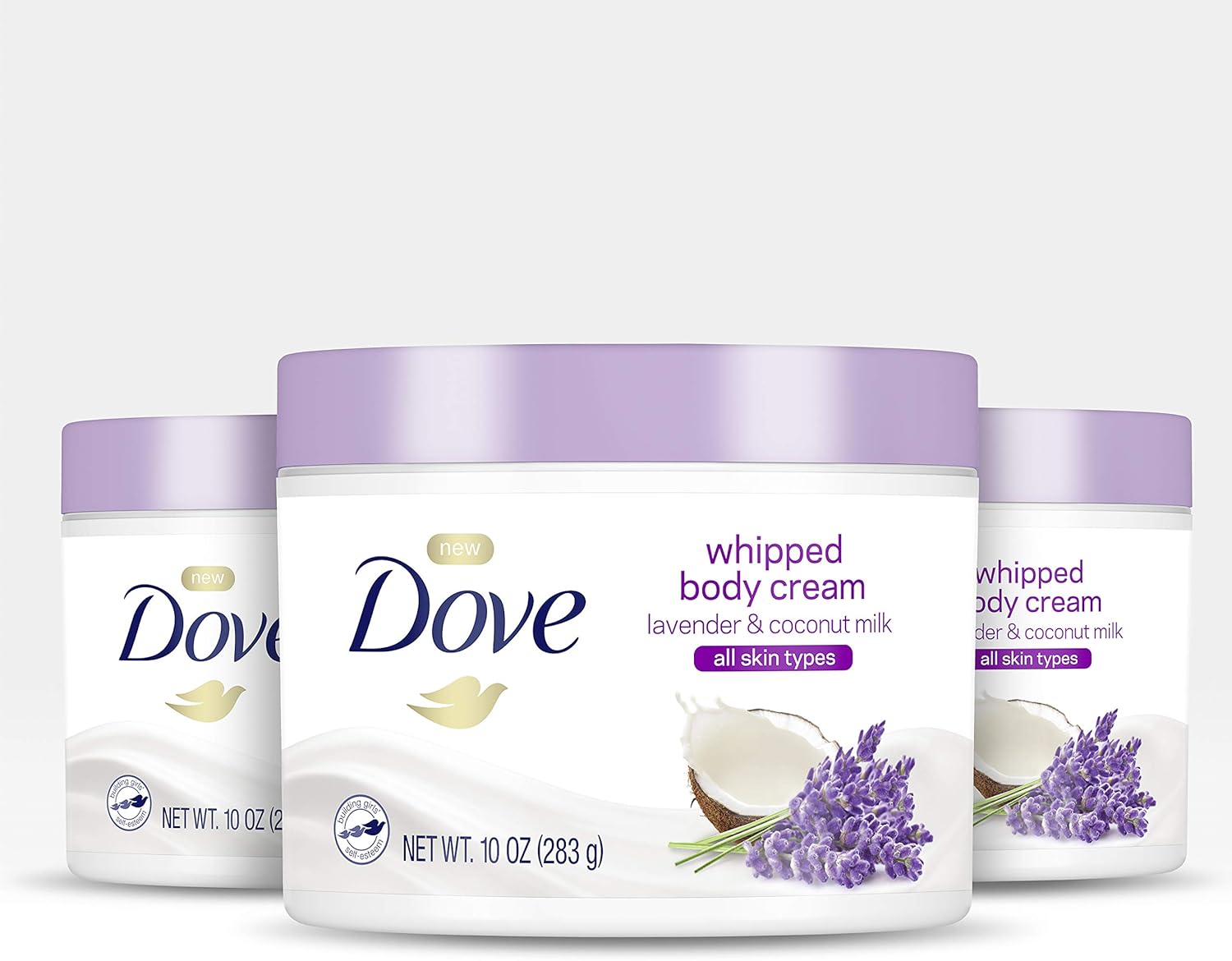 dove whipped body cream 干性皮肤保湿霜薰衣草和椰子牛奶滋养肌肤
