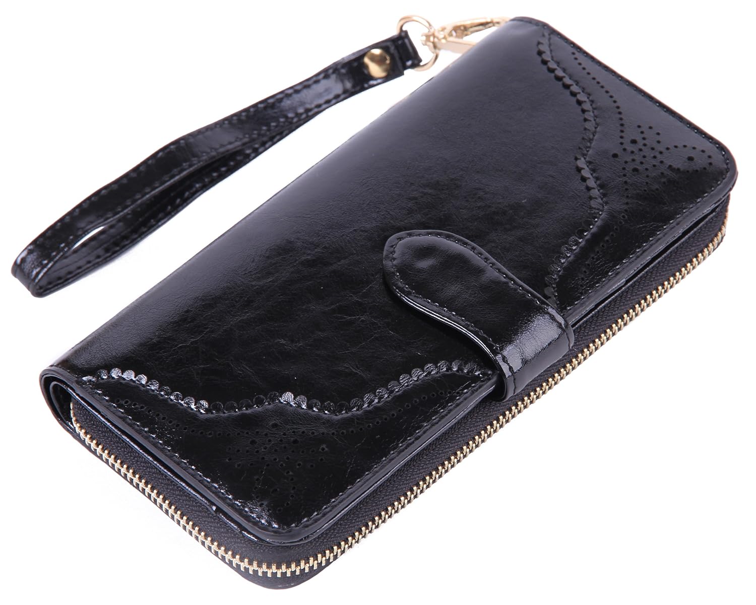 女式rfid blocking 钱包大容量真皮三折钱包记事本带拉链口袋手机手包