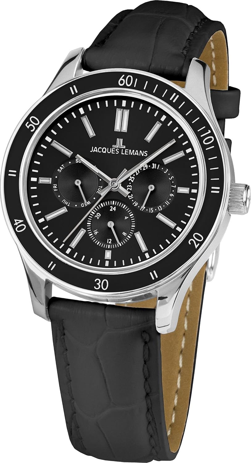 jacques lemans 中性款手表罗马运动1 – 1691za analogue 显示和金色