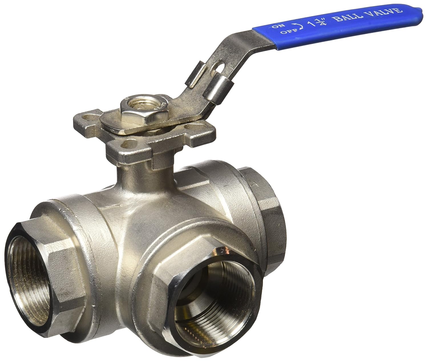 工业三向 304 不锈钢球形阀 wog1000 fpt 1.