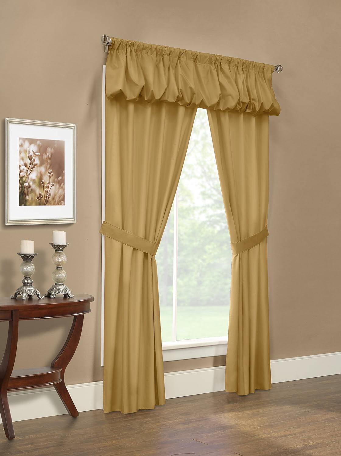 thermalogic prescott 5 件套纯色窗帘布套装 驼色 63l x 80w in.