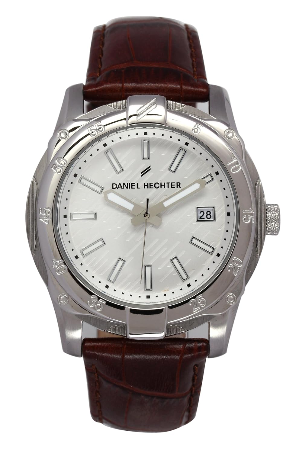 daniel hechter 男式石英手表黑色表盘模拟显示石英皮革 dhh 006 fu