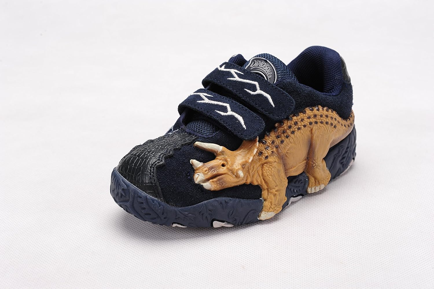 dinosoles 迪乐龙 正品恐龙童鞋秋冬男女童牛皮闪灯立体休闲鞋0176