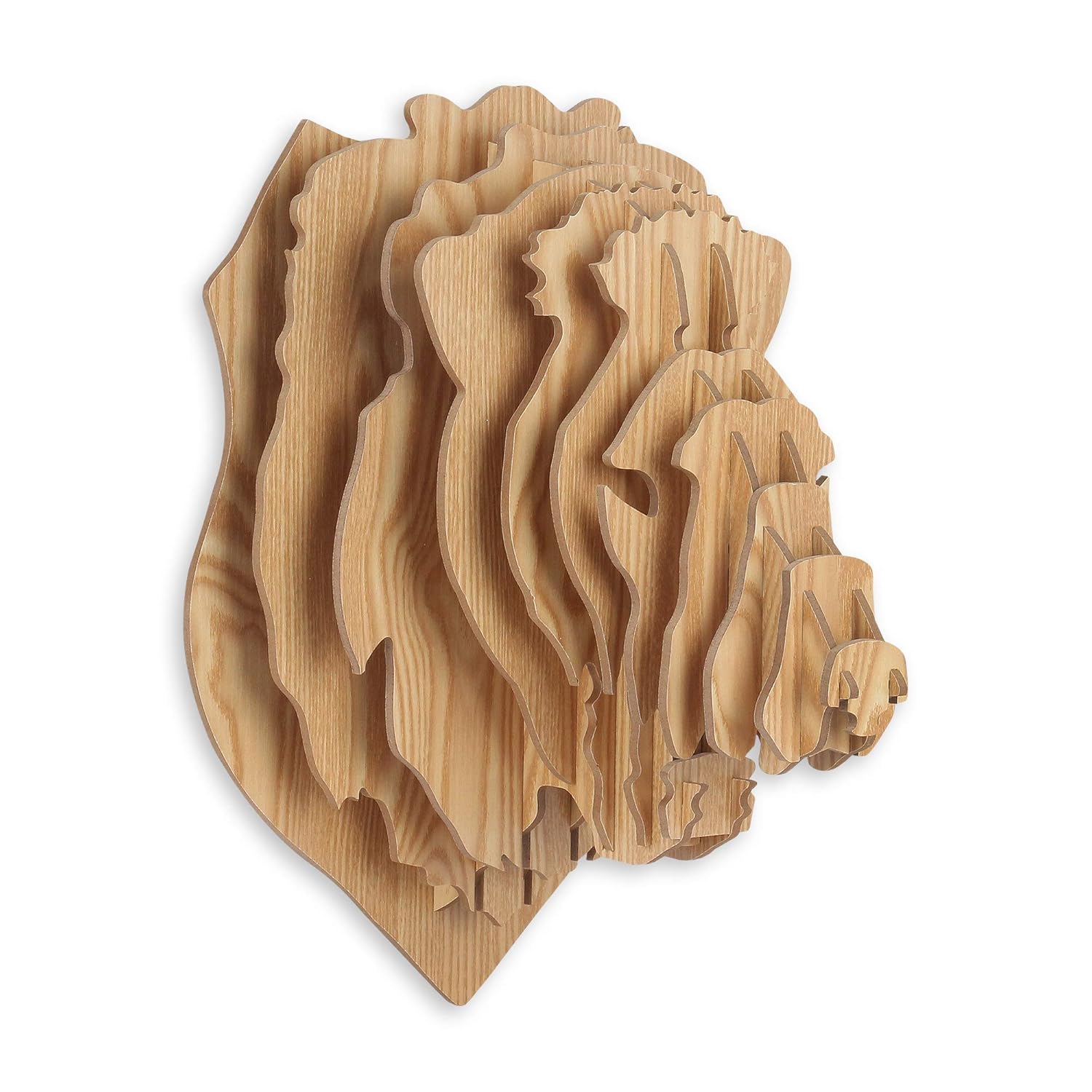 world art tw60528 木质 3d 拼图狮子,木 mdf,41x31x27 cm