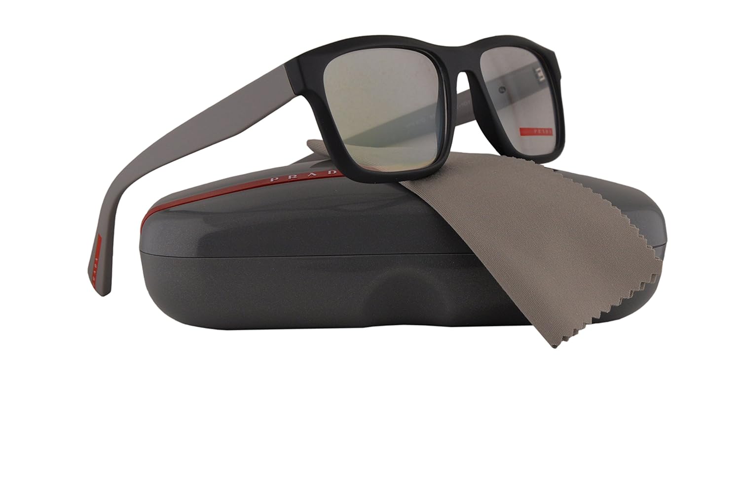 prada ps07gv eyeglasses 55-18-140 gray rubber tfz1o1 vps07g