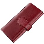 Luxspire RFID 屏蔽女士女士钱包长款手提包 大容量真皮手拿包 双折 多卡包收纳袋 女士钱包