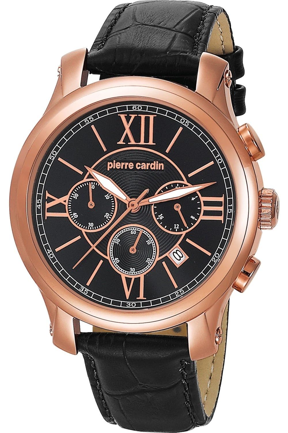 pierre cardin 男式石英手表计时显示和皮革表带 pc105161s07