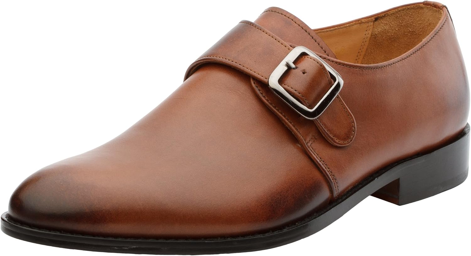 3dm lifestyle 手工制作真皮男式单僧侣扣带现代经典正装鞋