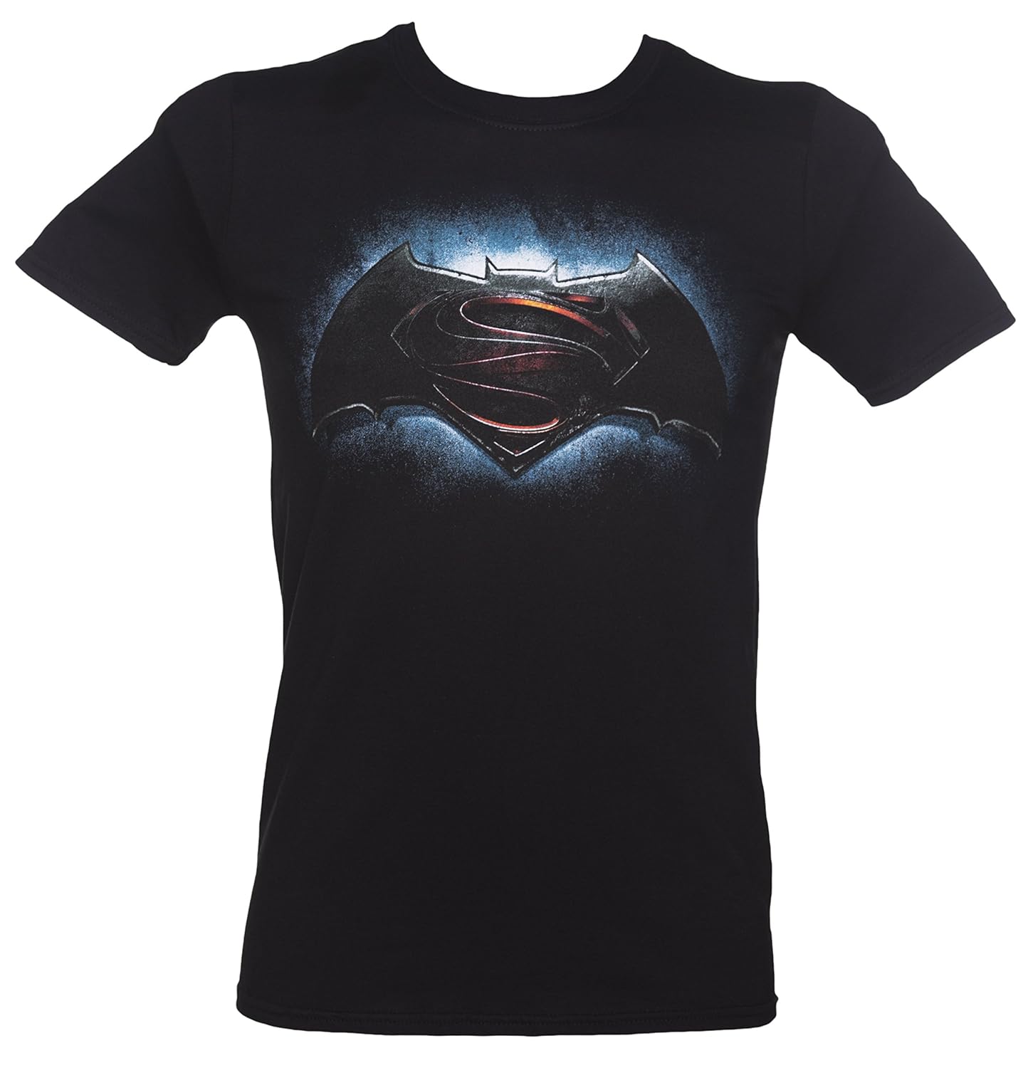 truffleshuffle mens black batman v superman logo t shirt