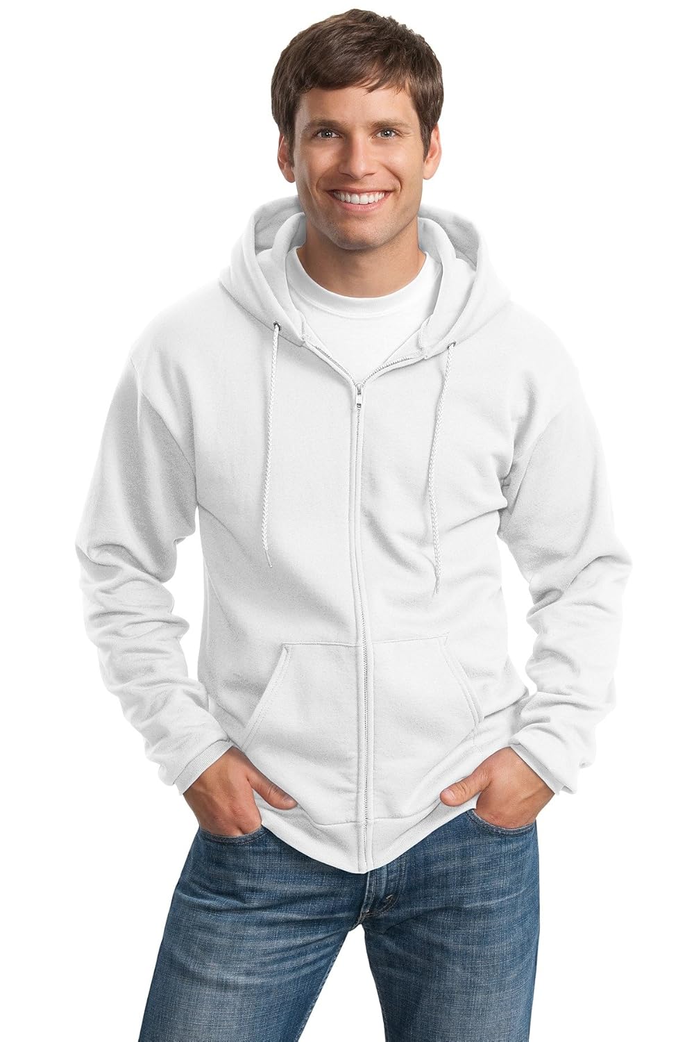 mens tall ultimate full zip hooded sweatshirt xlt white 【port