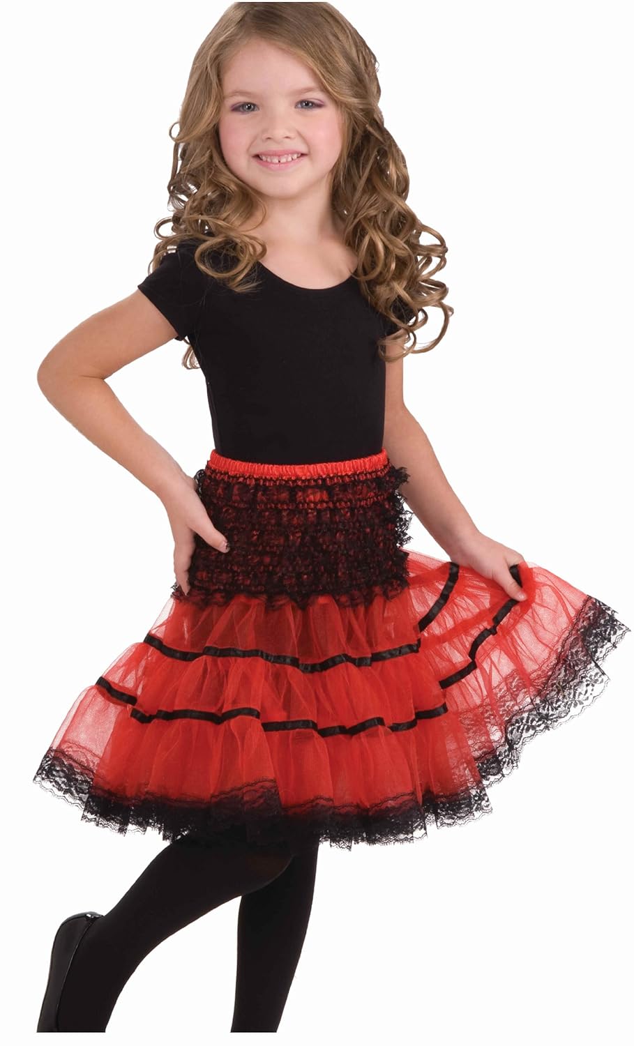 forum novelties childs crinoline skirt, red and black
