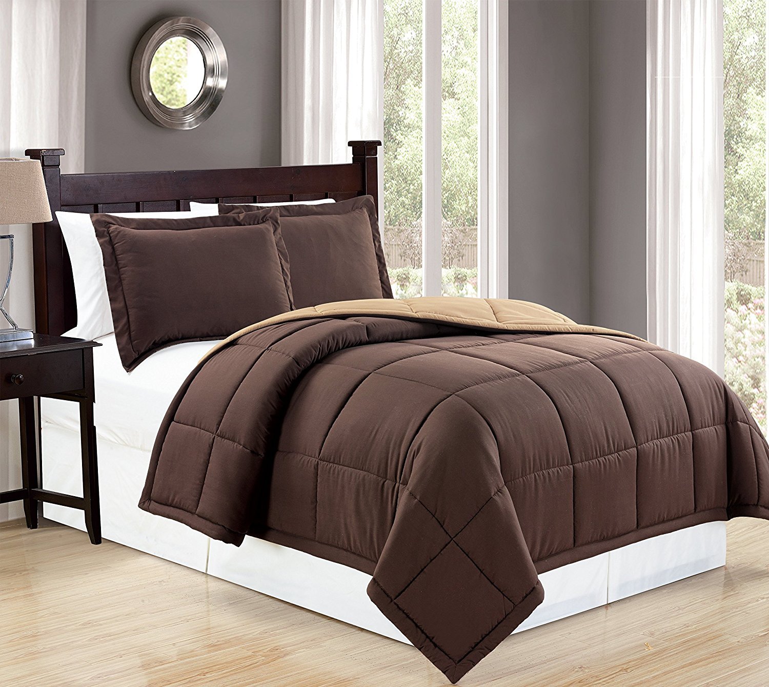 fancy collection 被子套装 羽绒 替代品 双面纯棕色/灰褐色 全新