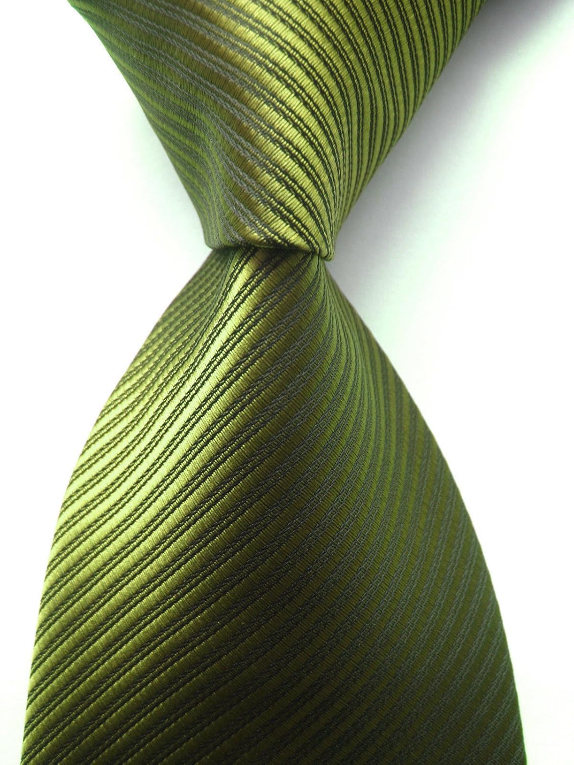 allbebe 男式 handsome 条纹绿色提花针织真丝领带细领带 绿色 one