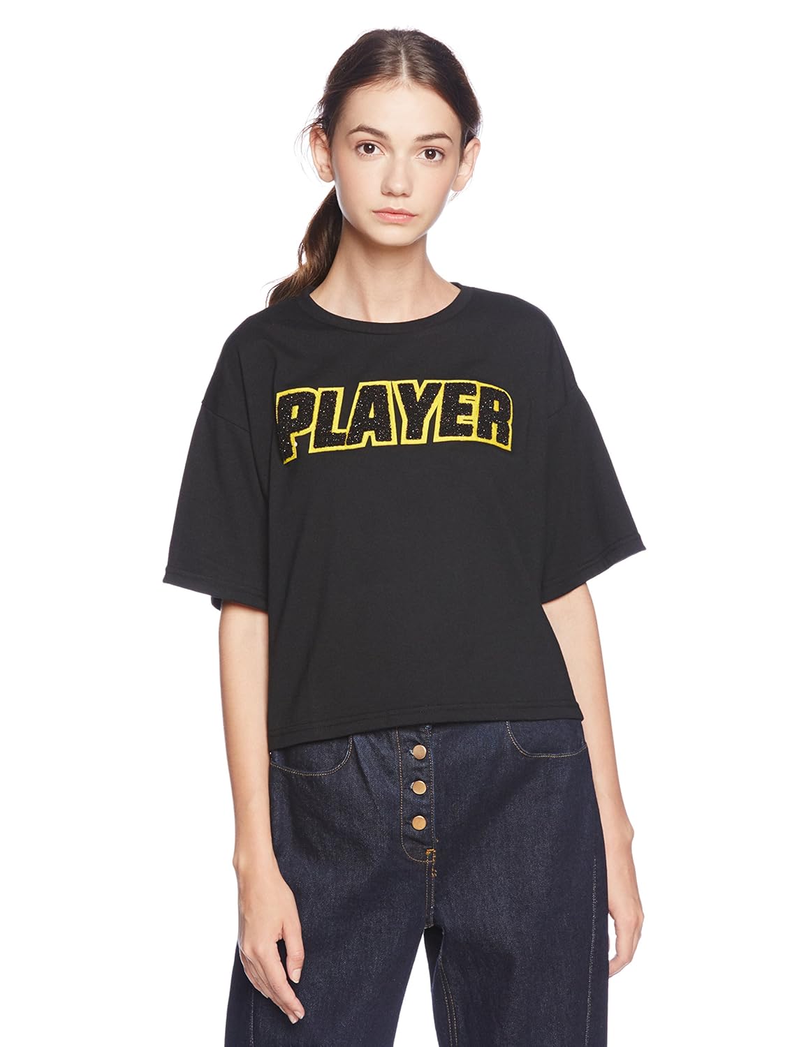 (wego) wego ラメサガラワッペン t 黑 日本 f-(free サイズ)