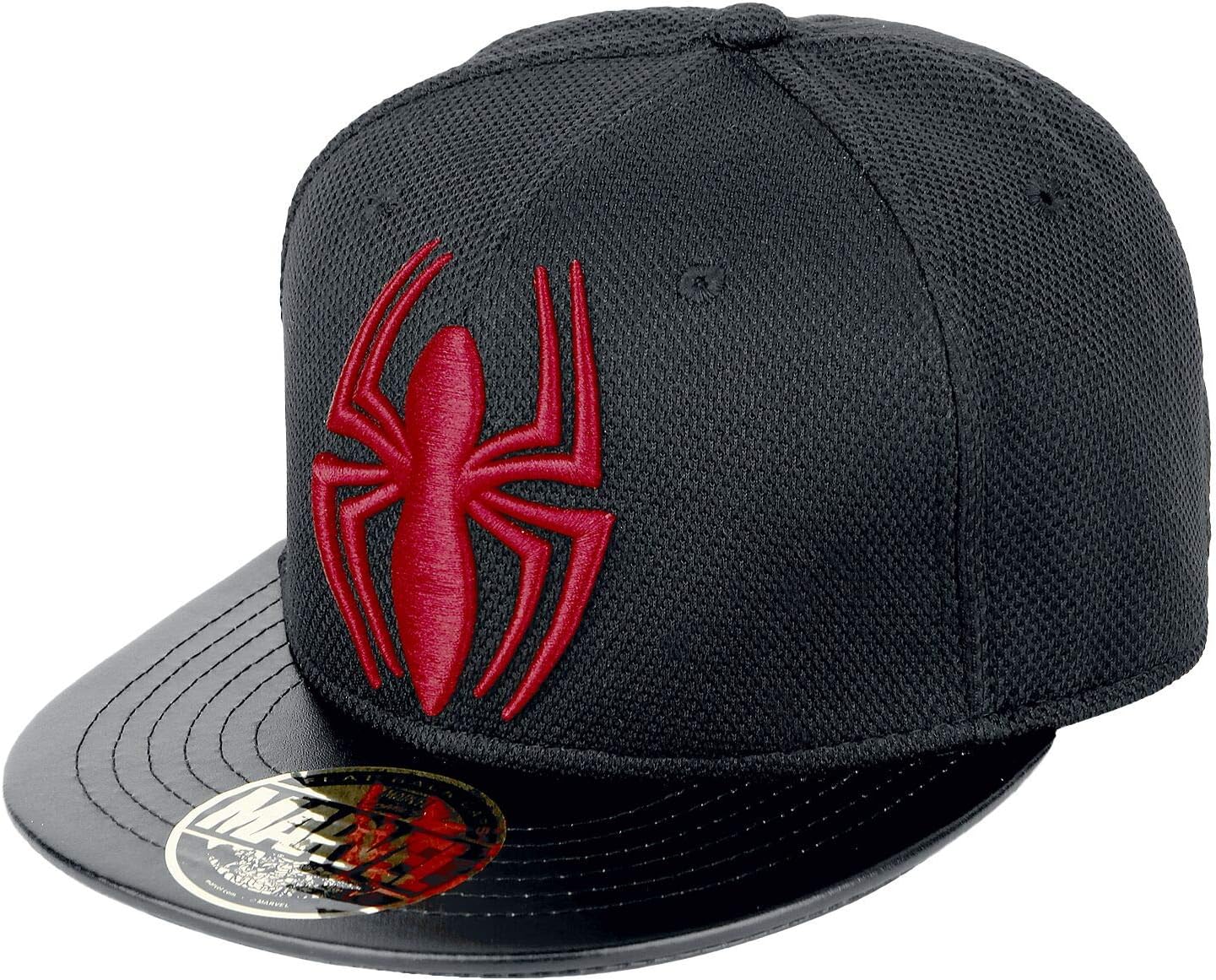 marvel 蜘蛛侠蜘蛛和标志后扣帽(黑色/红色)_p standard 黑色/红色