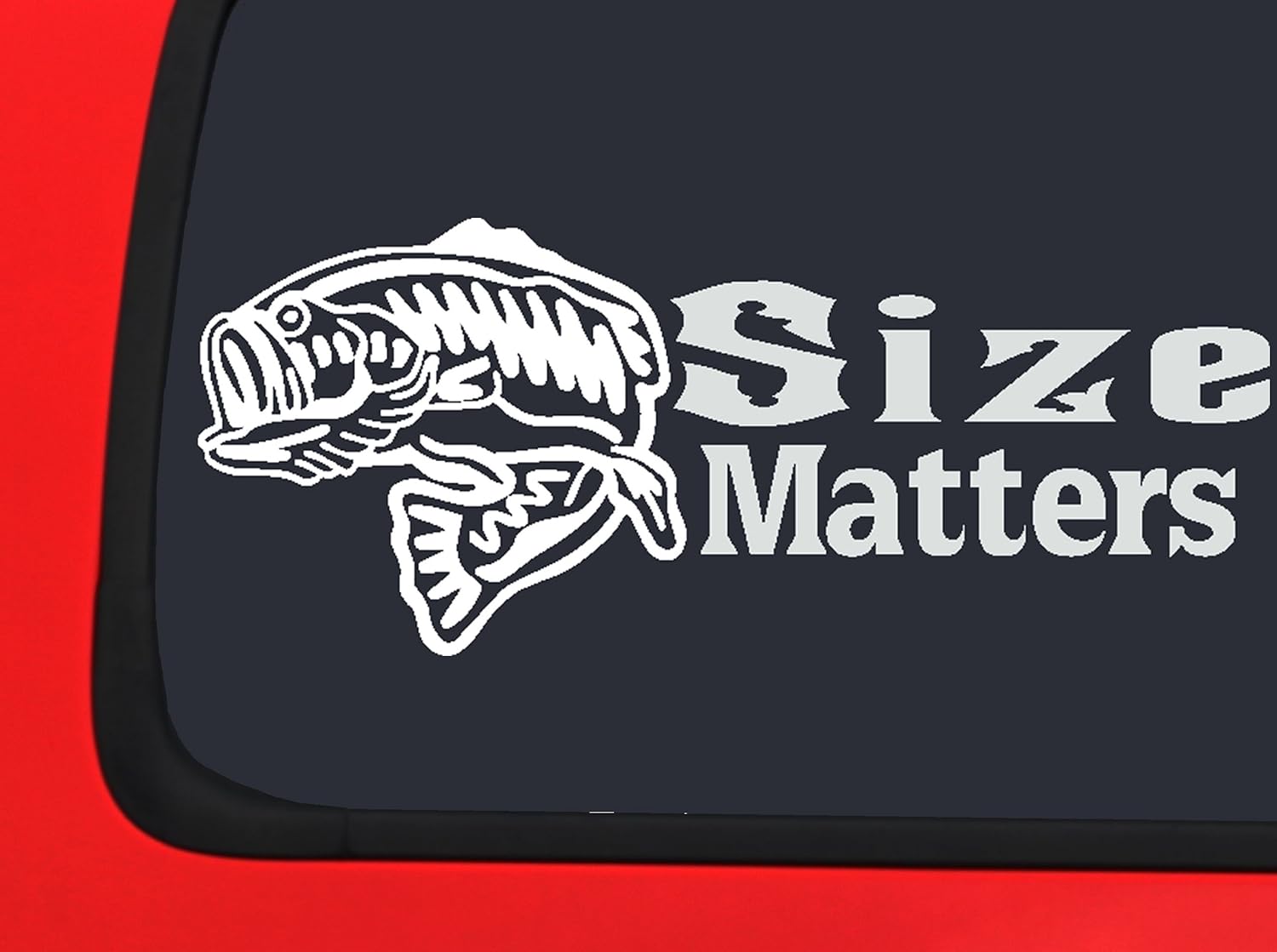 size matters – 低音 – 鳟鱼 – 钓鱼窗贴花贴纸船自动乙烯基