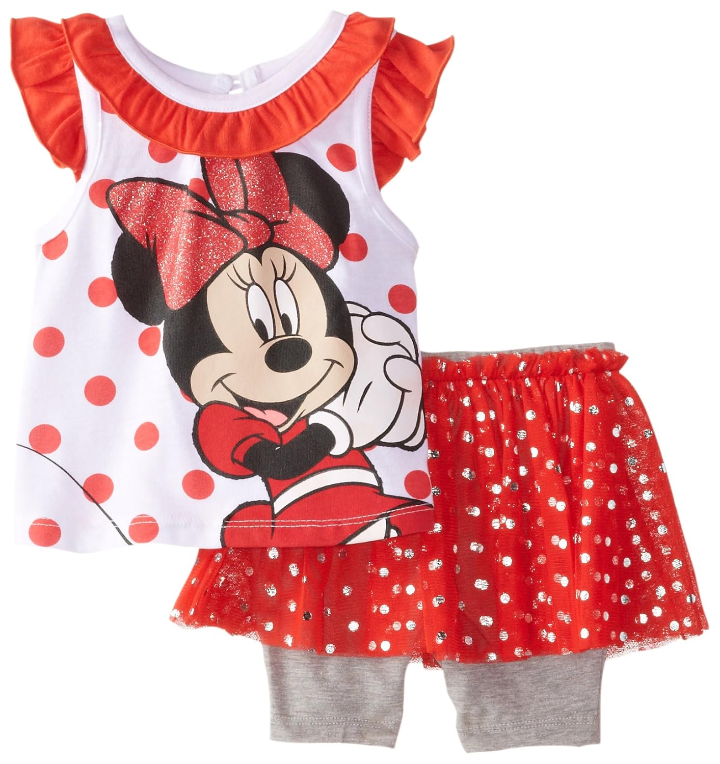 disney baby 女童米妮图案套头带内裤 红色 24 months