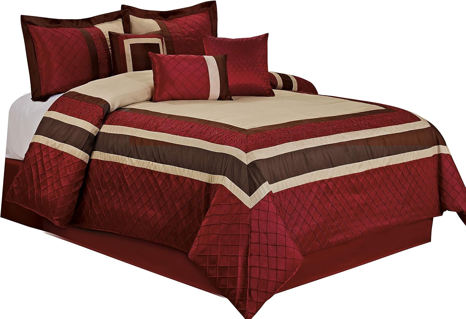 bednlinens 7 件套 mya 红色床上用品套装- 中号双人床加州大号双人床