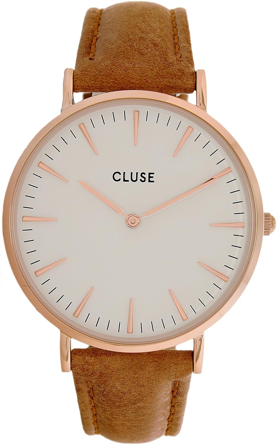 cluse cl18011 womens la boheme white dial caramel brown leather