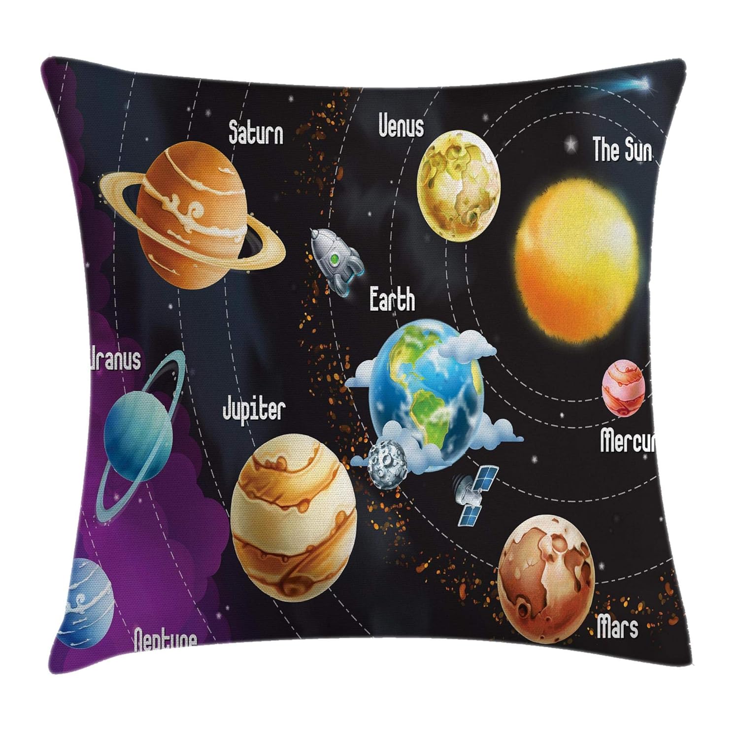 outer space throw pillow cushion cover by ambeso