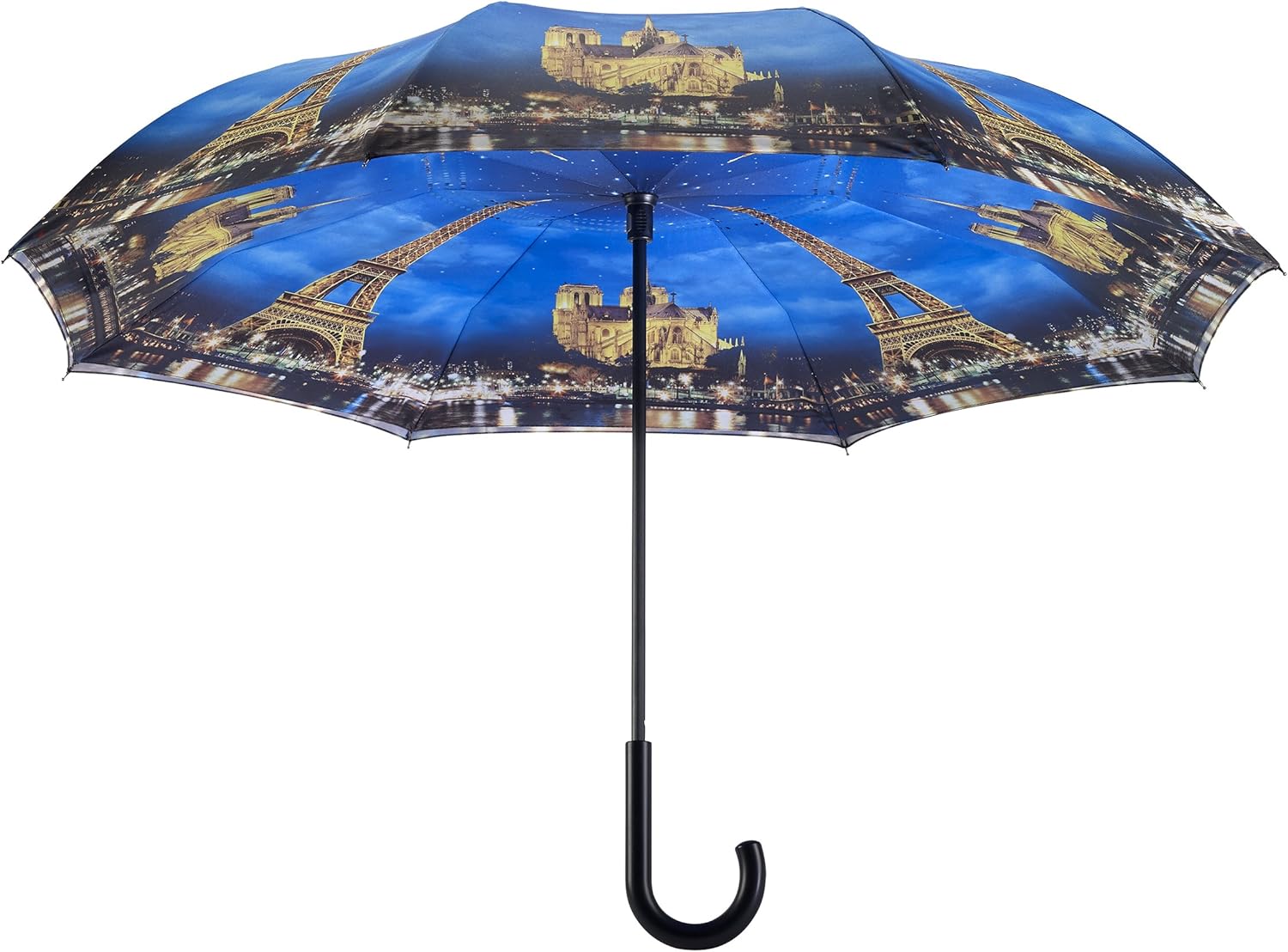 gallerias 反向闭合伞,巴黎之光之城,两侧均有艺术图案.