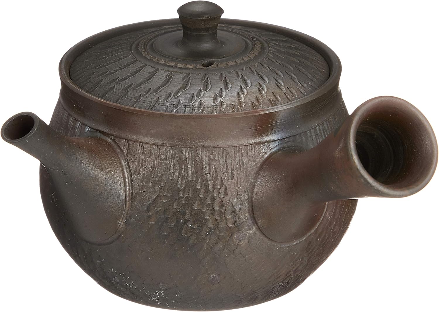 常滑烧3-586玉光 8号窑变袋形迷你直手柄茶壶 am-t292