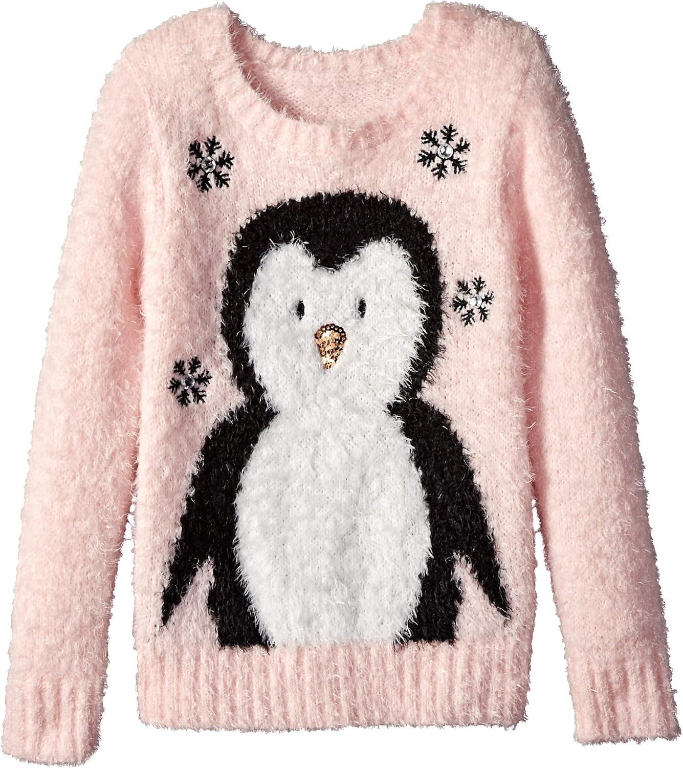 blizzard bay 女童 l/s 圆领圣诞企鹅毛衣