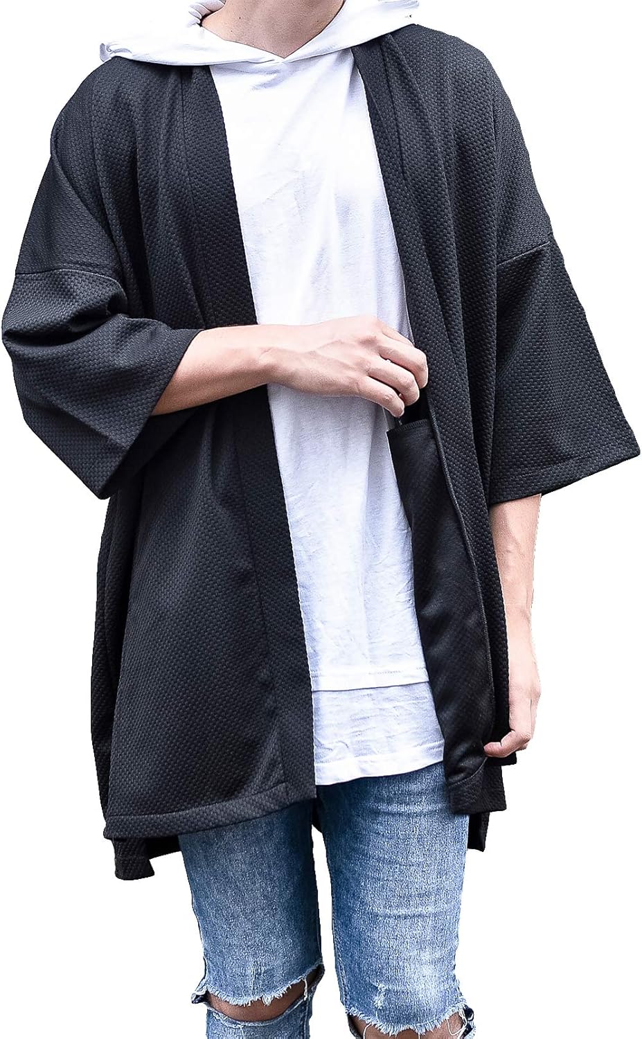 男式长款超大和服开衫 noragi street 夹克 haori man yukata 外套