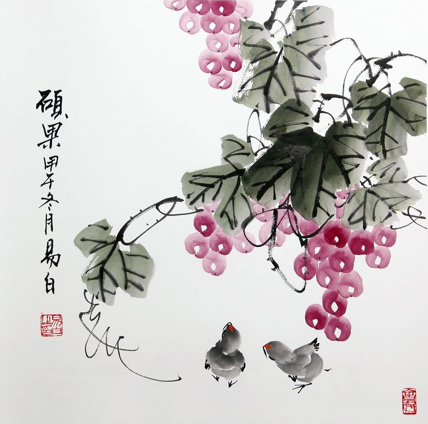 宣澄艺购 易白 硕果图2 三尺斗方 国画花鸟画 花鸟画
