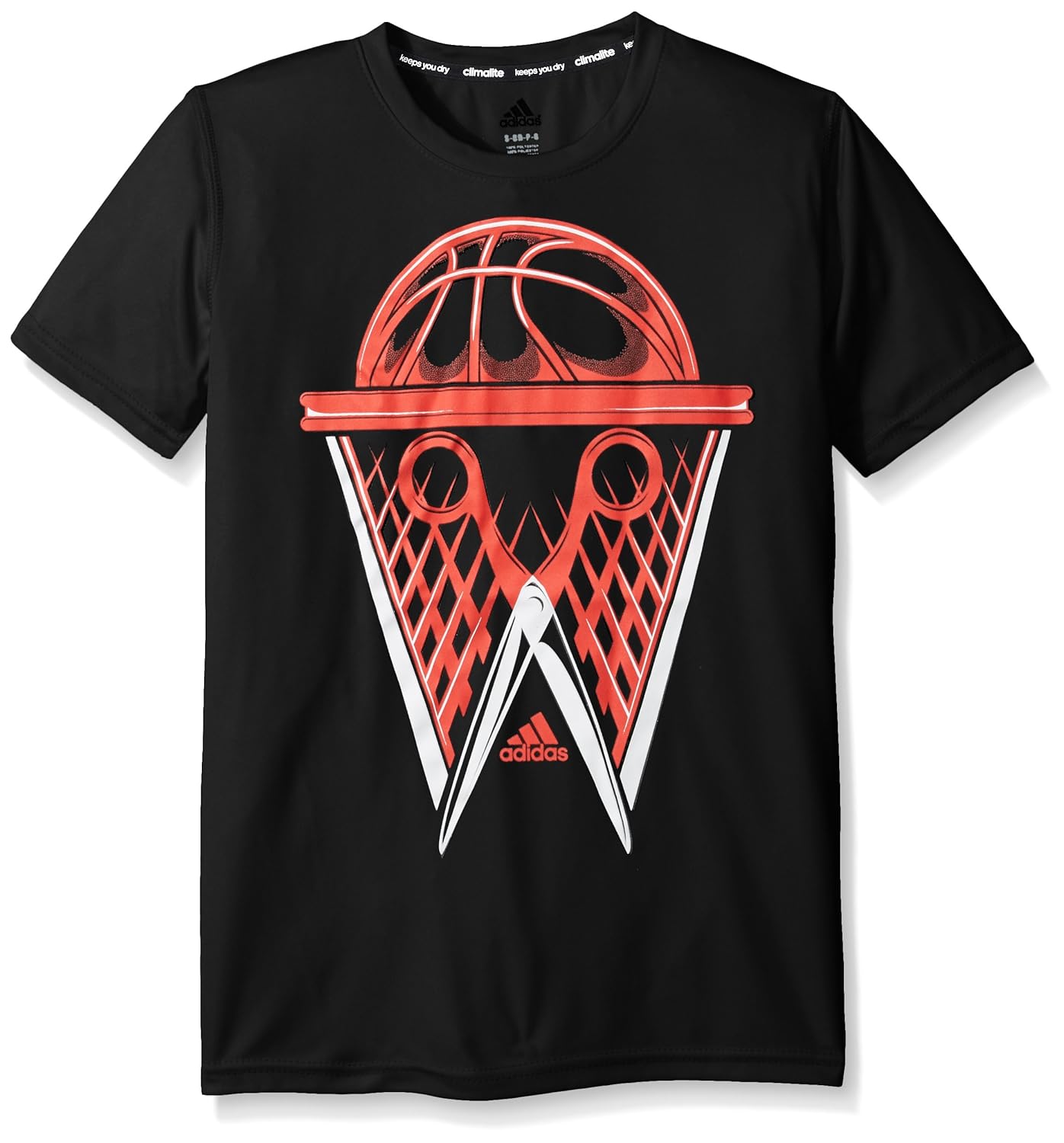 adidas 男童 climalite 短袖图案 t 恤