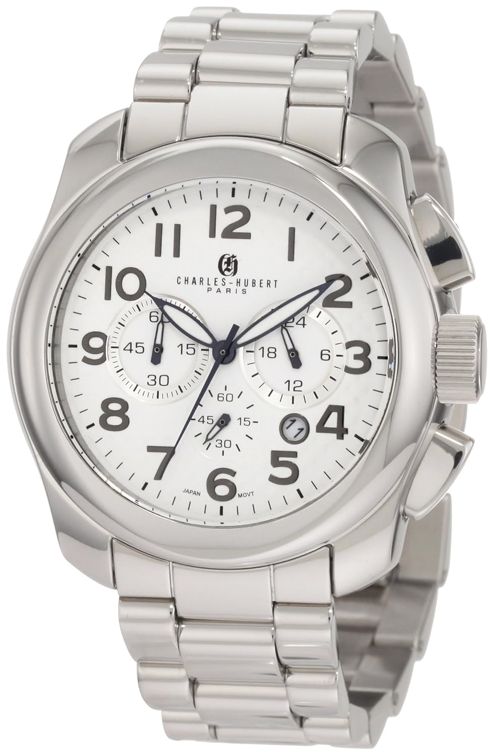 charles-hubert,paris 男士 3810 高级系列不锈钢计时腕表