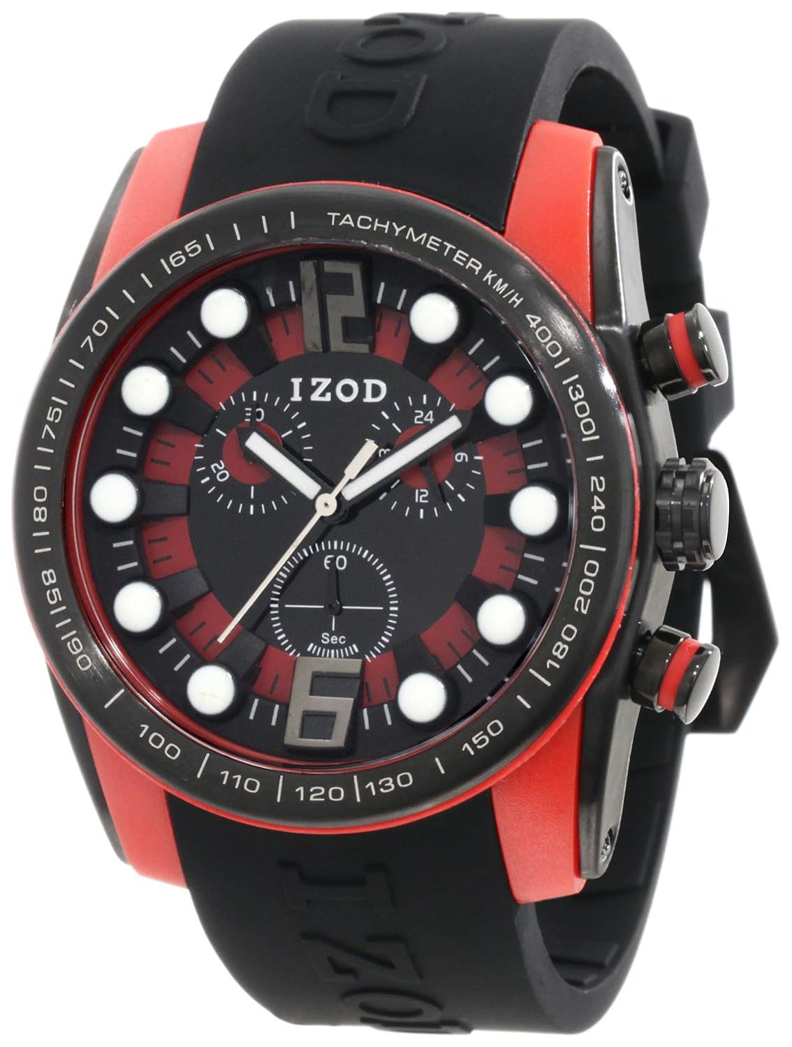 izod 男式 izs2 / 3黑色 / 红色 sport 石英计时腕表-钟表-亚马逊