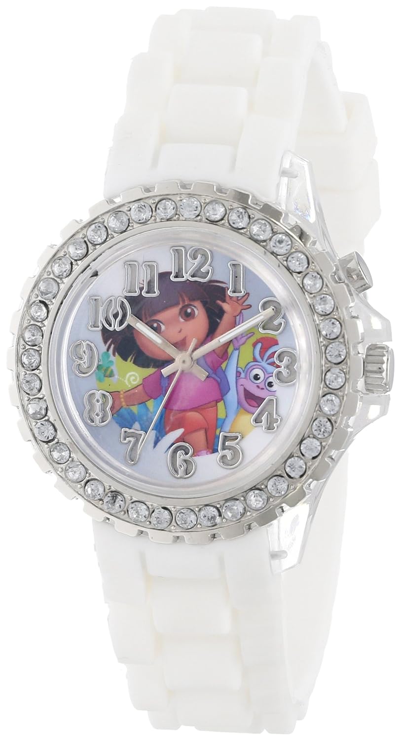 nickelodeon kids dor9018 dora the explorer silver-tone watch