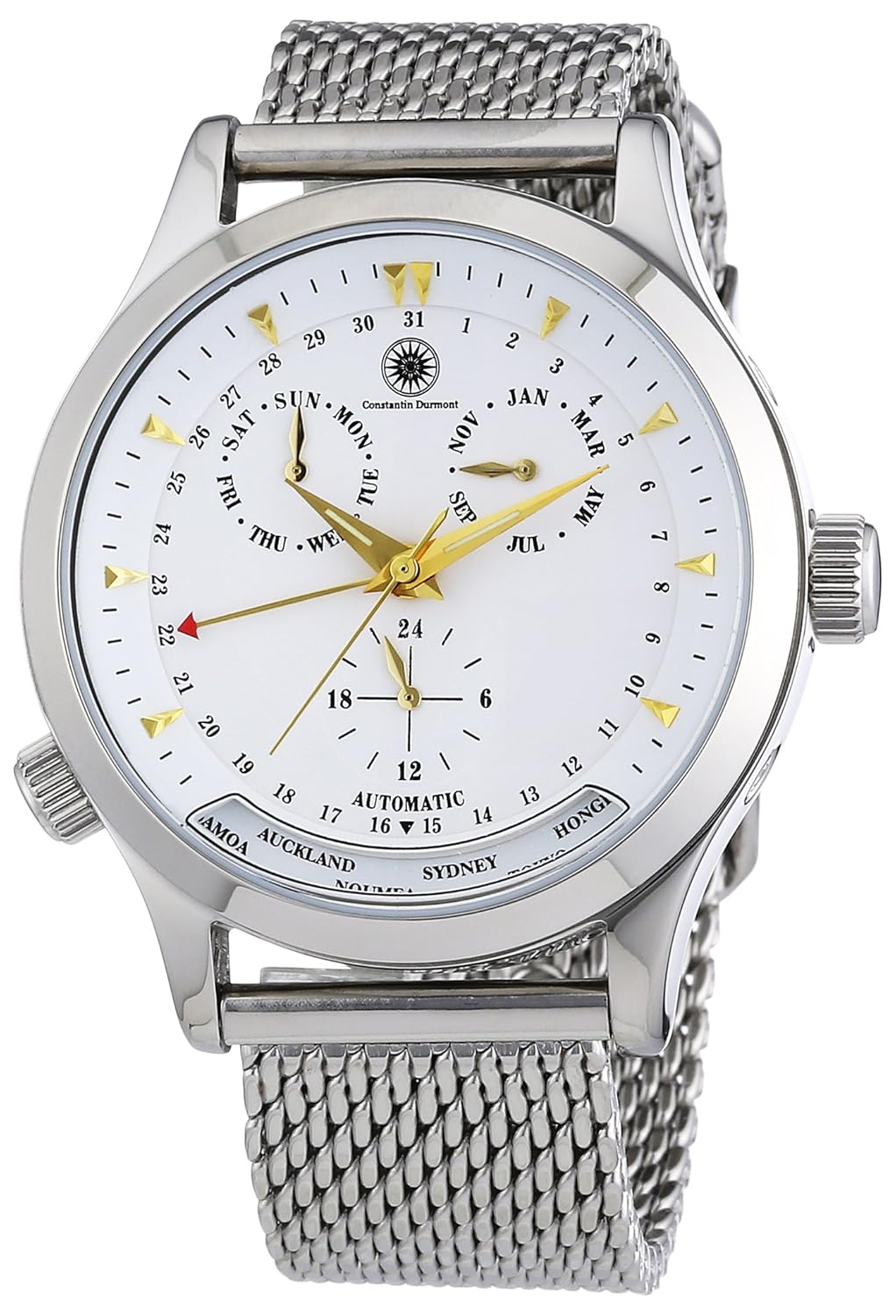 constantin durmont 男式手表 hudson cd-huds-at-stm2-stst-wh