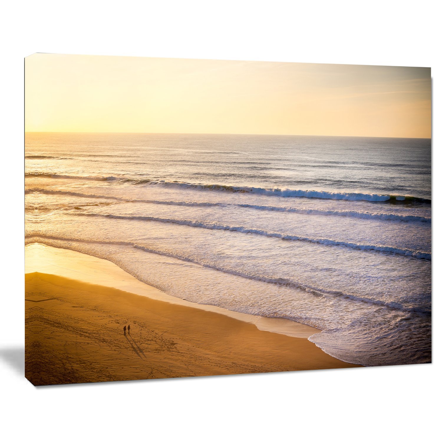 design art 惊艳橙色日落沙滩 xl 码海景艺术帆布 20x12" pt10843-20