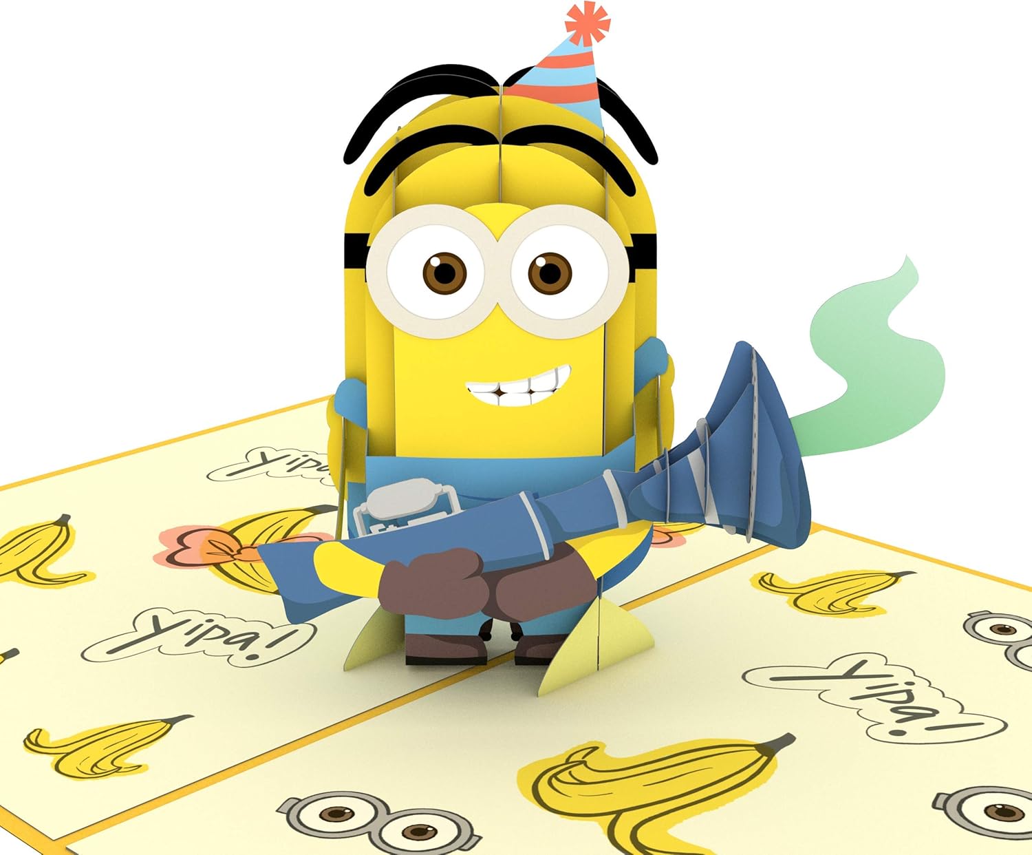 lovepop 卑鄙的我小黄人生日惊喜卡片,小黄人生日卡,3d 卡,弹出式贺卡