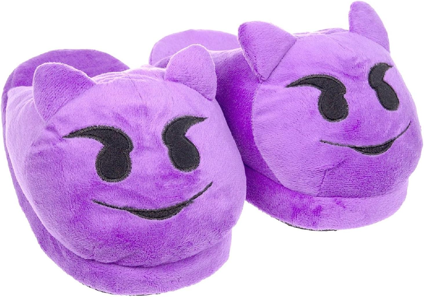 emoji 女式拖鞋紫色魔鬼
