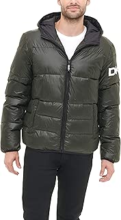 DKNY 男式防水超低软连帽标志羽绒服