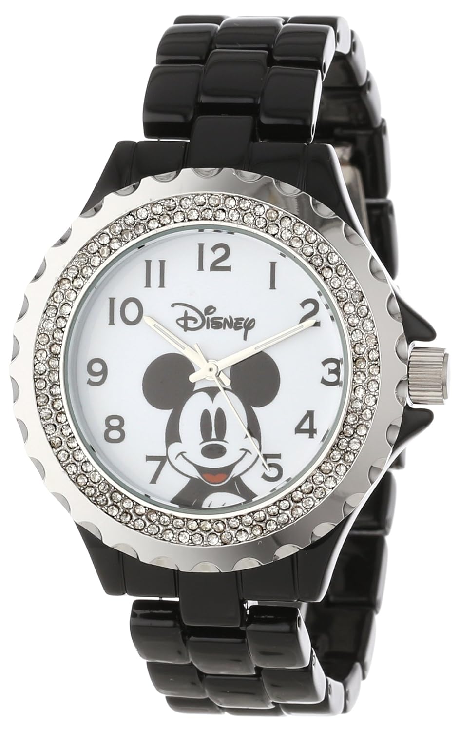 disney womens w000501 mickey mouse enamel sparkle bracelet